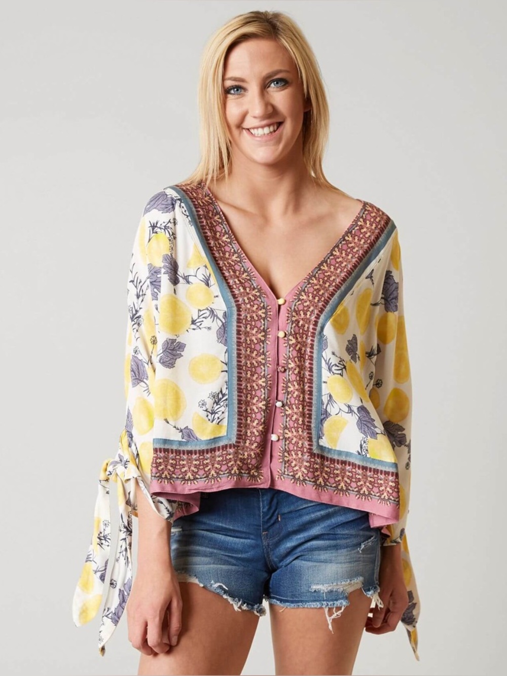 Free People Freshly Squeezed Button Front Shirt Size Small